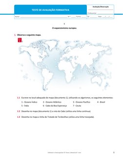 Editável e fotocopiável © Texto |História 8.o ano 
1 
Avaliação/Observação 
 ______________________________________  
 
P
