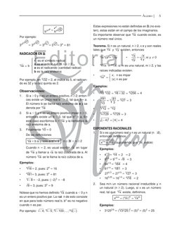 5
ÁLGEBRA
Editorial
COLECCIÓN EL POSTULANTE
10
bmnp = bm n p
Por ejemplo:
3223 05 
= 322 30 
= 32 21 
= 3 22 
= 34 = 81
RADIC