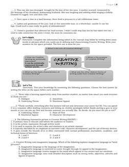 Grade 11 Creative Writing Module 1 | PDF | Narration | Word