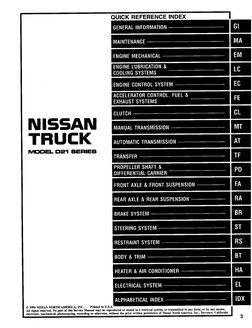 1997 Nissan D21 Service Manual | PDF | Systems Engineering