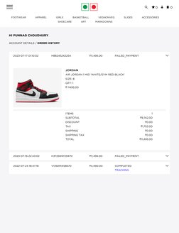 nike order history