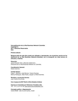 2 
 
 
 
 
 
 
Una publicación de La Red Business Network Colombia  
Copyright ©  
2011. Derechos Reservados  
Isbn 
 
Pr