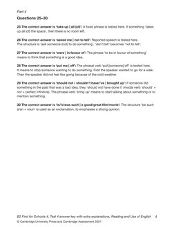 B2 First for Schools Test 4 Answers | PDF | Verb | Adjective