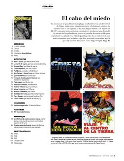 FOTOGRAMAS.ES · OCTUBRE 2023  3
En un mes en el que el horror despliega su alfombra roja en el Festival 
de Sitges, nada como