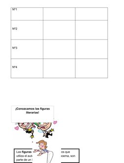 Nº1
Nº2
Nº3
Nº4
¡Conozcamos las figuras
literarias!
Las figuras literarias son elementos que 
utiliza el autor para embellece
