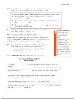 5
5
Reading skills
3.3  Look  at the  sentence   completion   task  below.   Find  words  in the
passage   in  3.2   that  ar