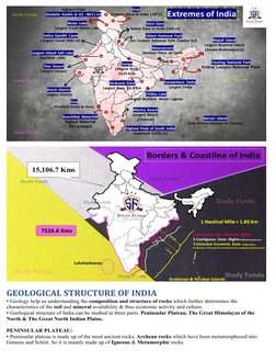 GEOLOGICAL STRUCTURE OF INDIA 
 Geology help us understanding the composition and structure of rocks which further d