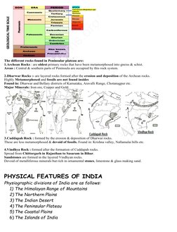 The different rocks found in Peninsular plateau are: 
1.Archean Rocks : are oldest primary rocks that have been metamorphos