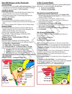 Imp Hill Ranges of the Peninsula 
Aravali Range 
 Aravalis are one of the ZRUOG¶VROGHVWIROG mountains running 
in North-E