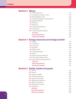 iv
Contents
	
Section 3	 Waves
3.1	 Introducing waves	
114
3.2	 Looking more closely at  waves	
118
3.3	 Electromagnetic wave