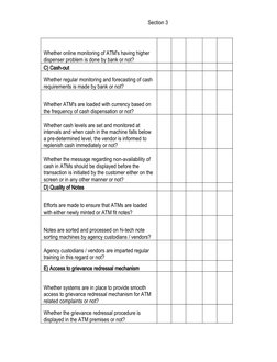 Atm Checklist.pdf ATM Audit Checklist per RBI Guidelines | PDF | Automated Teller Machine ...