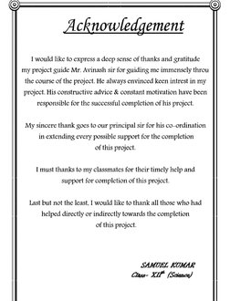 Acknowledgement 
I would like to express a deep sense of thanks and gratitude 
my project guide Mr. Avinash sir for guiding m