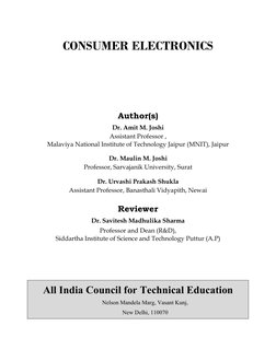 (ii) 
CONSUMER ELECTRONICS 
 
 
 
 
 
 
Author(s) 
Dr. Amit M. Joshi   
Assistant Professor , 
Malaviya National Institute of