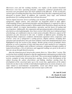  
(vii) 
Microwave oven and the washing machine, two staples of the modern household. 
Microwave oven basic operating princip