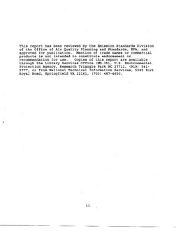 This report has been reviewed by the Emission Standards Division 
of the Office of Air Quality Planning and Standards, EPA, a