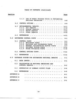 TABLE OF CONTENTS 
(Continued) 
Section 
4.1.3 
Use of Model Process Units in Estimating 
National 
Emissions 
....... 
.-.