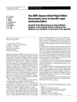 Intensive Care Med (1996) 22:707-710 
9 Springer-Verlag 1996 
J.-L. Vincent 
R. Moreno 
J. Takala 
S. Willatts 
A. De Mendon