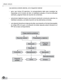 CIENCIAS BÁSICAS
Cpech
4
Las sesiones contarán además, con el siguiente material:
-	 guía, que incluye 25 ejercicios, la corr