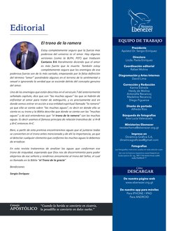 Editorial
Presidente
Apóstol Dr. Sergio Enríquez

Directora
Licda. Paola Enríquez
Coordinación editorial
Rafael Molina

Diagr