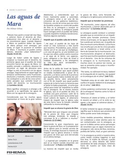 4
EDICIÓN 113 | AGOSTO 2019
“Moisés hizo partir a Israel del mar Rojo, 
y salieron hacia el desierto de Shur; 
anduvieron tre