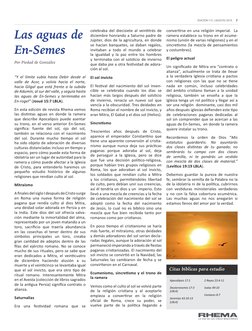 7
EDICIÓN 113  | AGOSTO 2019
“Y el límite subía hasta Debir desde el 
valle de Acor, y volvía hacia el norte, 
hacia Gilgal q