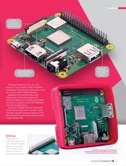 Hooking a Raspberry Pi 3A+ up to the 
internet is easy, thanks to built-in wireless 
networking. It also features Bluetooth 4