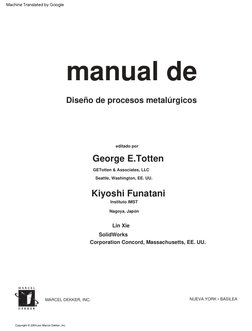 Kiyoshi  Funatani
Lin  Xie  
SolidWorks  
Corporation  Concord,  Massachusetts,  EE.  UU.
George  E.Totten
Diseño  de  proces