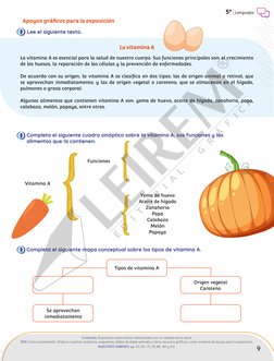 9
Lenguajes
5º
Contenido. Exposición sobre temas relacionados con el cuidado de la salud.
PDA. Como presentador: Elabora cuad