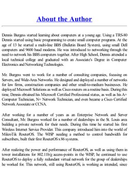 About the Author
Dennis Burgess started learning about computers at a young age. Using a TRS-80
Dennis started using basic pr