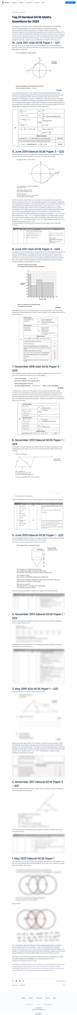 Oct 25, 2022
5 min read
Top 10 Hardest GCSE Maths
Questions for 2023
4,073 views
0 comments
5
In this post, we will look at t