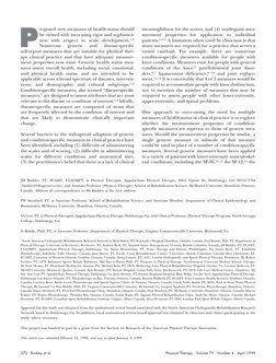 P
roposed new measures of health status should
be viewed with increasing rigor and sophistica-
tion with respect to scale dev