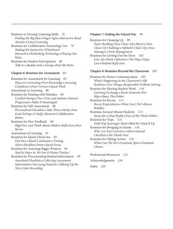 Routines to Develop Listening Skills  76
Finding the Big Idea • Finger Signs • Interactive Read-
Alouds • Critical Listening