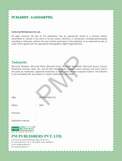 IT PLANET - 8 (GIGABYTE)
Published in India by 
 
:
Edition  
 
 
 
:
2020
 
 
Printed at  
 
 
: 
 
ISBN 
 
 
:
978-93-87596