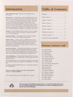 Information
Daily Registration Rate of $20/day (all scheduled events
for the day)*
Masterclasses — Masterclasses will be sche