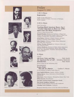 Reginald Buckner
Alvin Batiste
Carlesta Henderson
Eddie Meadows
Ted McDaniel
Adolphus Hailstork
Hale Smith
Undine S. Moore
Co