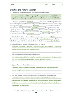 Evolution Study Guide Answer Key - Verona School District | PDF ...