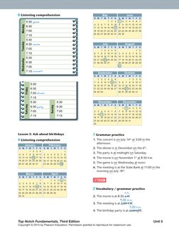 Top Notch Fundamentals, Third Edition 
Unit 5
Copyright © 2015 by Pearson Education. Permission granted to reproduce for clas