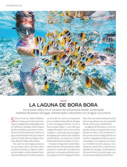 LA LAGUNA DE BORA BORA
Un enclave idílico en el corazón de la Polinesia donde contemplar 
multitud de peces, tortugas, mantar