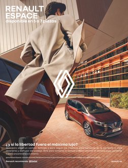 RENAULT  
ESPACE
disponible en 5 o 7 plazas
renault.es
Renault recomienda
gama Renault Espace : consumo mixto WLTP(l/100 km)