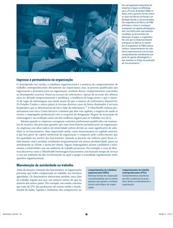 Ingresso e permanência na organização
O desempenho nas tarefas, a cidadania organizacional e a ausência de comportamentos de