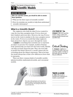Science Reading Models 1.3 Scientific Models | PDF | Conceptual Model | Science