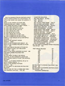 Here is an example of how you could work a typical
weapons delivery problem on a microcomputer. You
call up that function a