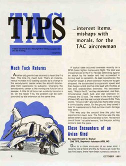 TIPS
It takes less time to do a thing right than It does to explain why
you did it wrong.
Mach Tuck Returns
Another old greml