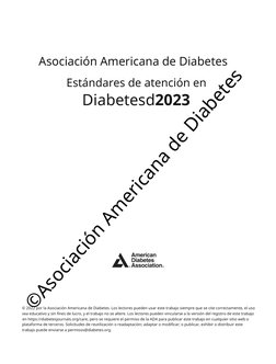 Asociación Americana de Diabetes
Estándares de atención en
Diabetesd2023
© 2022 por la Asociación Americana de Diabetes. Los