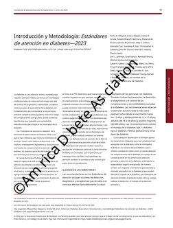 Cuidado de la diabetesVolumen 46, Suplemento 1, enero de 2023
S1
Introducción y Metodología: Estándares 
de atención en diabe