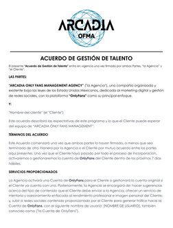 ACUERDO DE GESTIÓN DE TALENTO
El presente “Acuerdo de Gestión de Talento” entra en vigencia una vez firmado por ambas Partes,