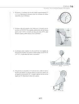 CAPÍTULO 16
 
GEOMETRÍA Y TRIGONOMETRÍA • Triángulos oblicuángulos
877
 2. El horario y el minutero de un reloj miden respe