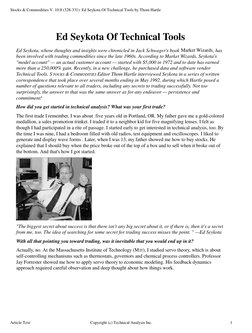 Stocks & Commodities V. 10:8 (328-331): Ed Seykota Of Technical Tools by Thom Hartle
Ed Seykota Of Technical Tools
Ed Seykota