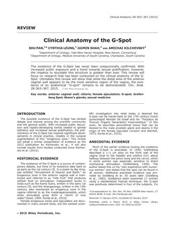 G Point Clinical Anatomy of The G-Spot: Review | PDF | Clitoris | Orgasm