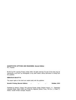 Quantitative Aptitude and Reasoning (PDFDrive) | PDF